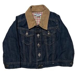 Heartstrings Boys 2T Blue Jean Jacket Tan Corduroy‎ Collar Chore